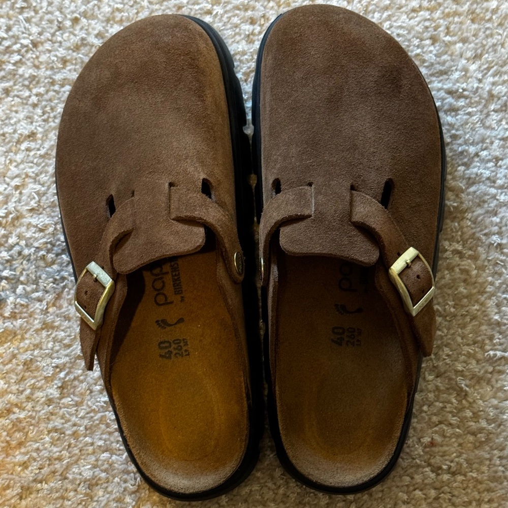 NEW Birkenstock Boston Chunky Clog in Dark Tea - Picture 7 of 9